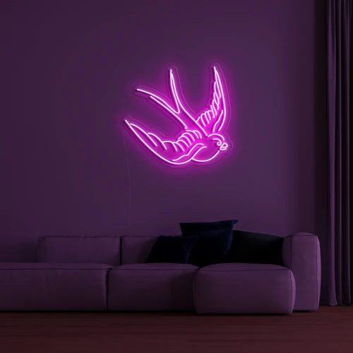 3D LED neon logo na zeď Holubice