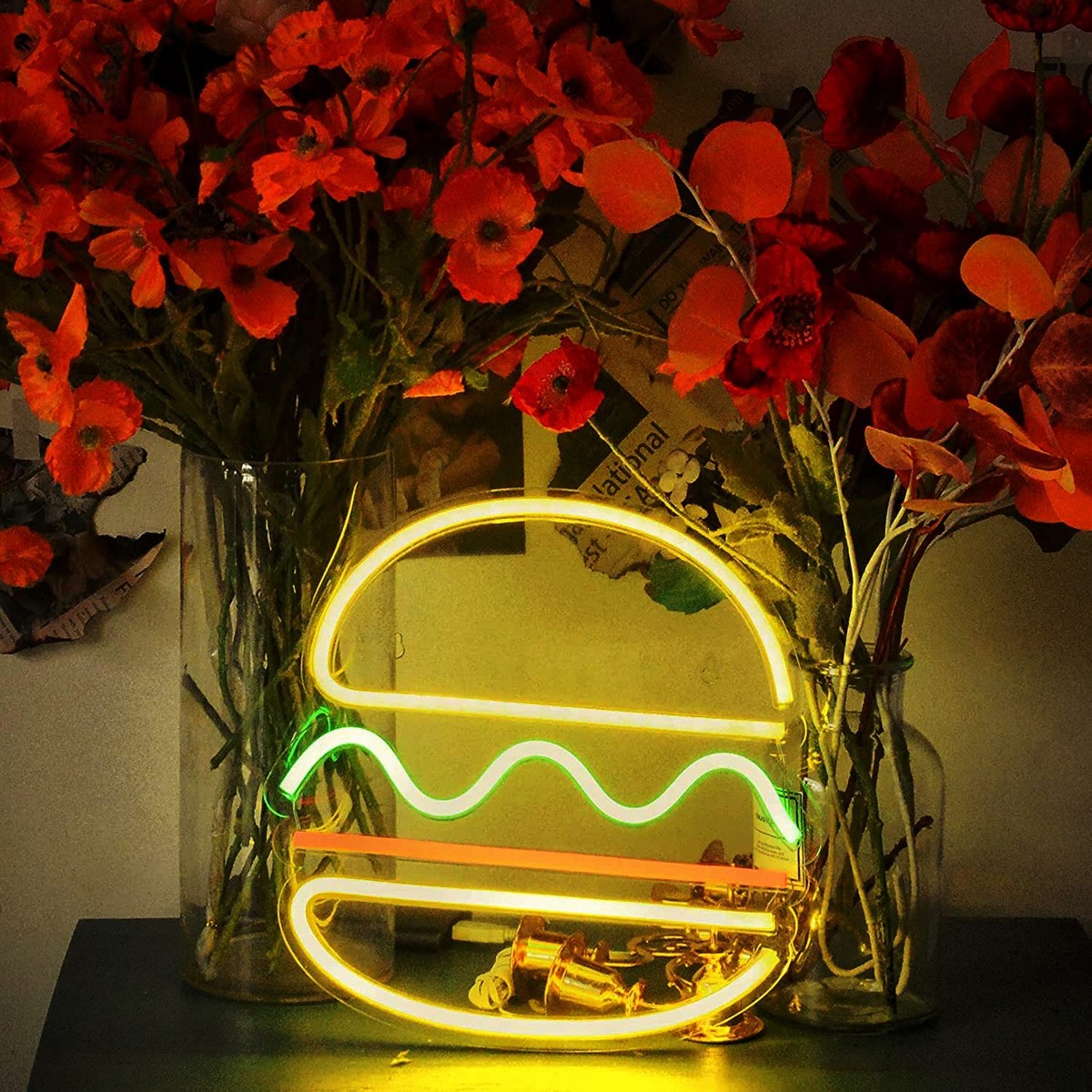 světelné logo burger neon restaurace led tabula