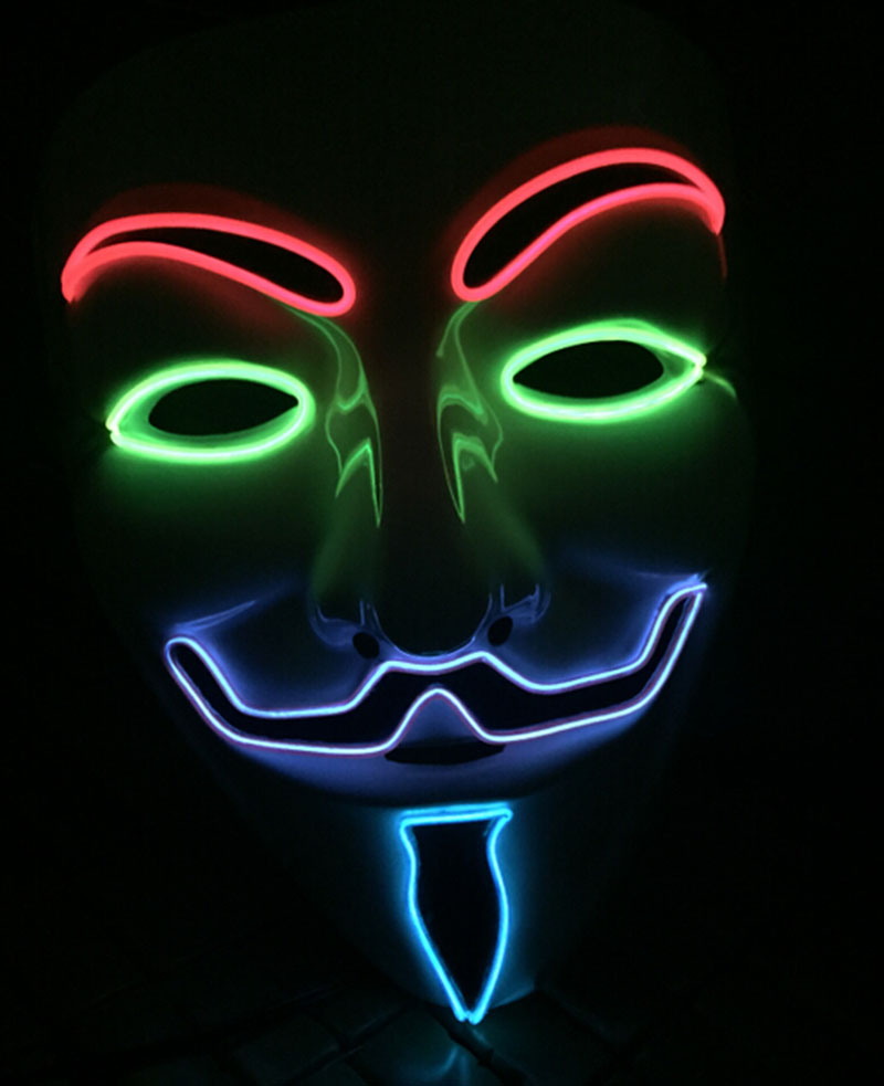 led halloween maska anonym