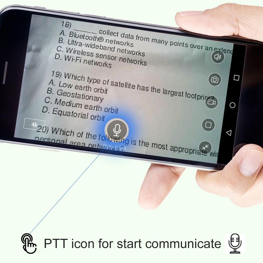 snímání textu mobil wifi pinhole kamera