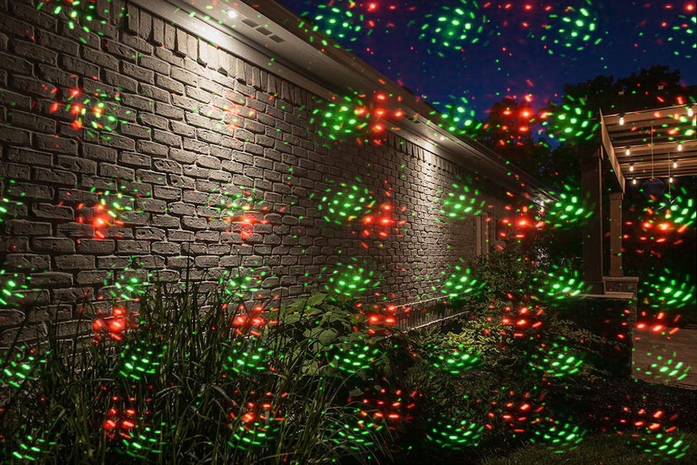 laser projekce na dům barevné hvězdičky