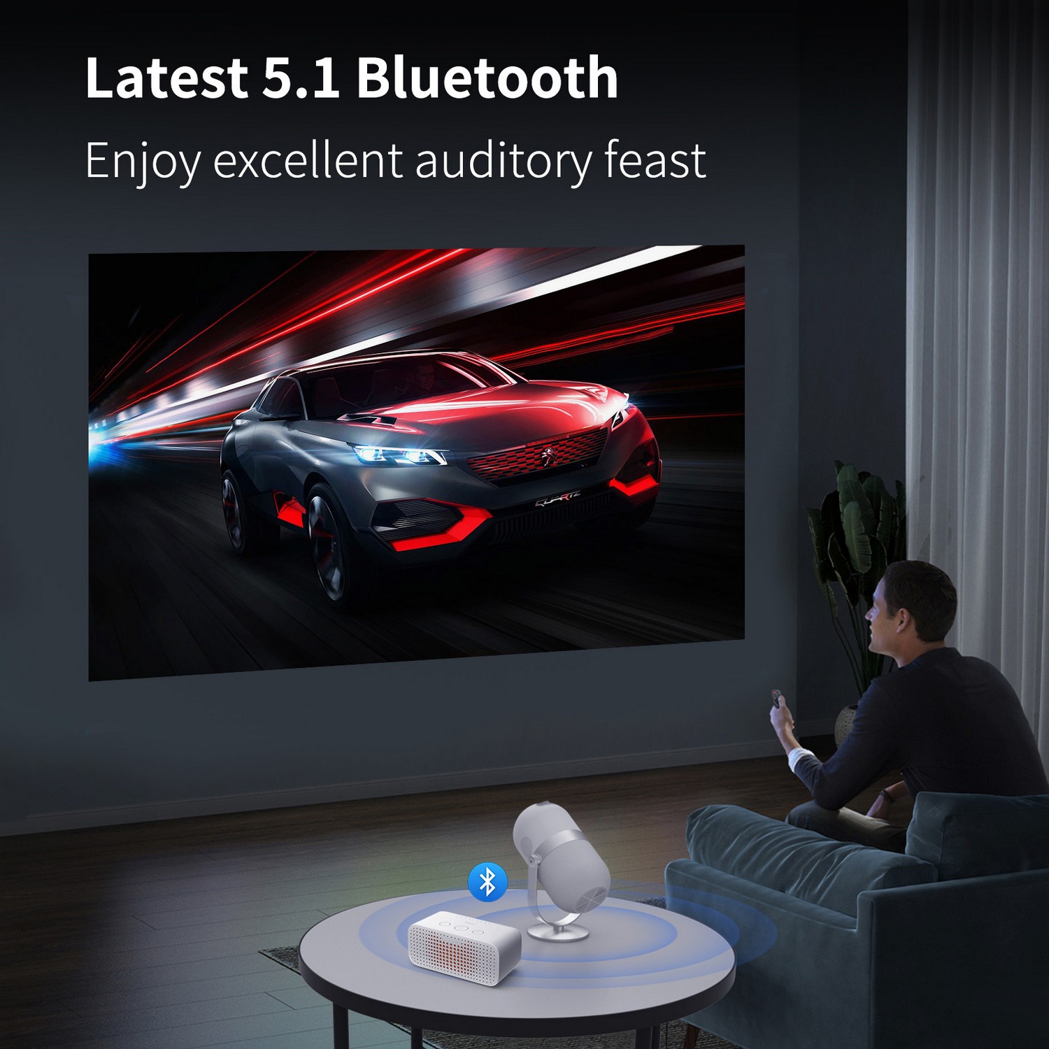 bluetooth wifi projektor mini 4k přenosný