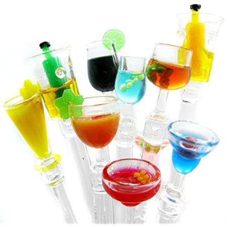 Barevná akrylová koktejlová míchadla s ozdobou do nápojů