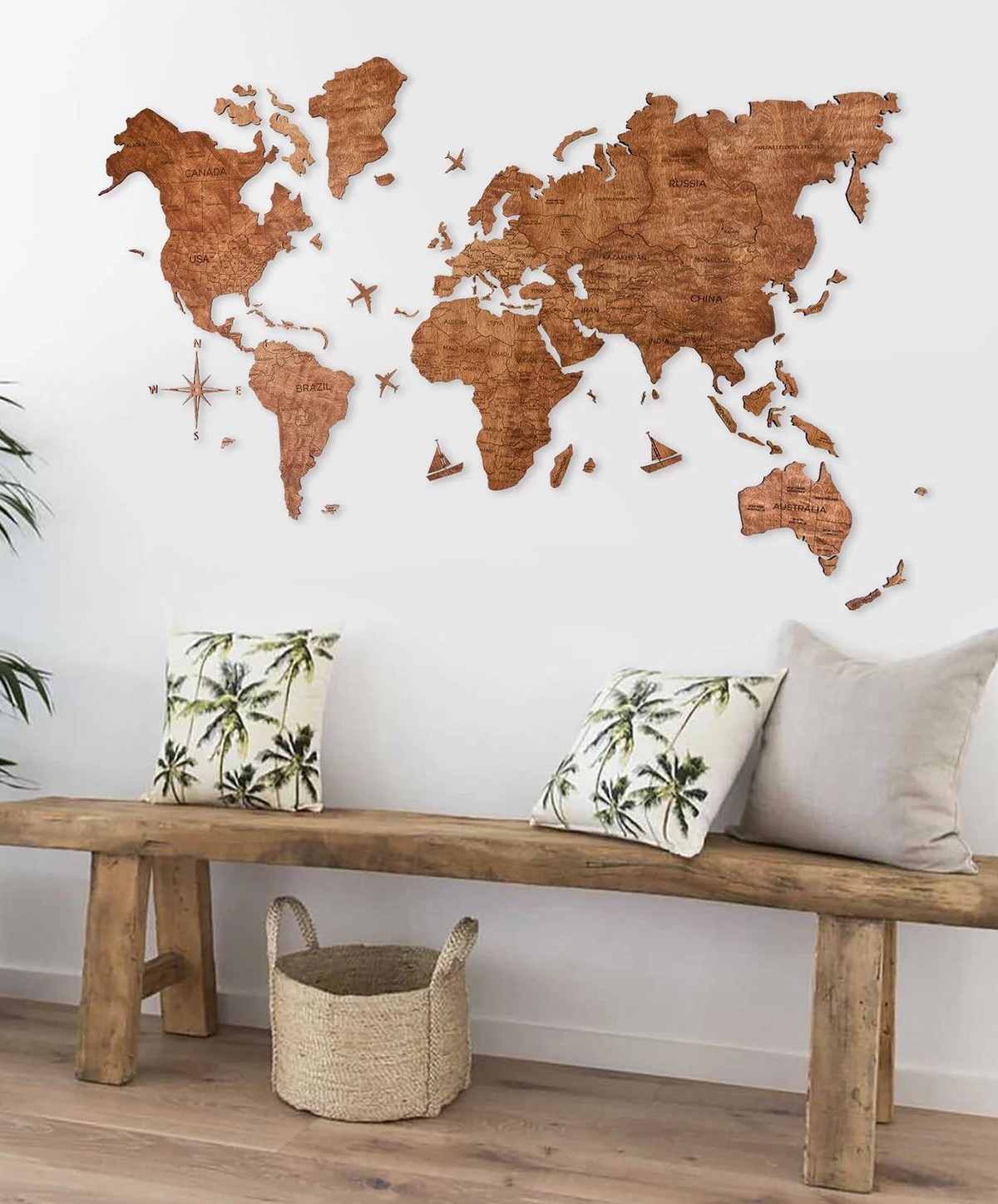 Obraz na zeď mapa světa dub