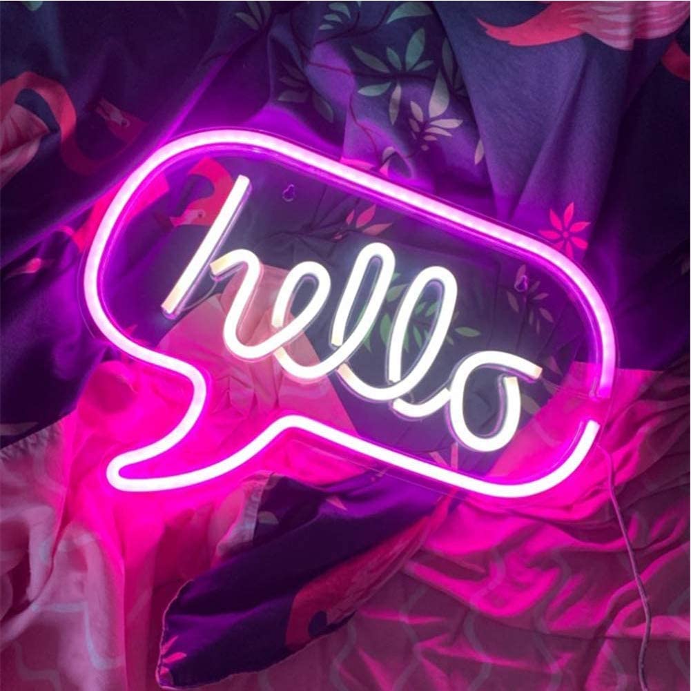 LED reklamní neonové logo svítící - HELLO