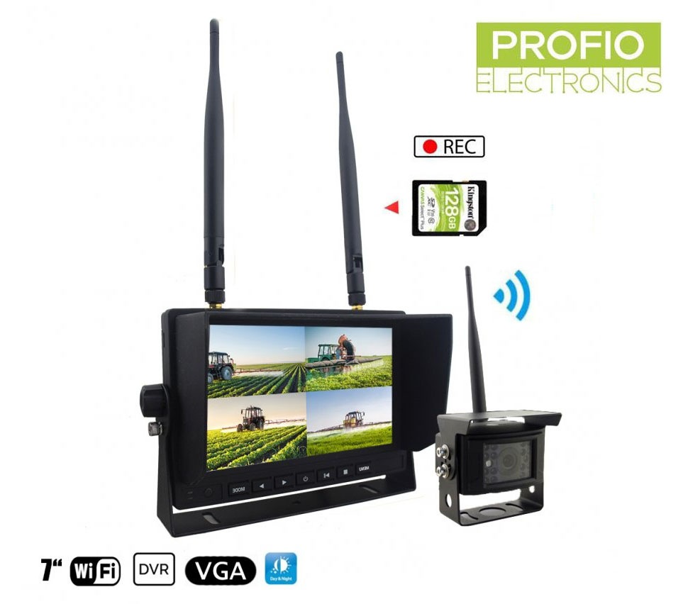 Couvací kamera s monitorem - 1x wifi VGA kamera + 7" LCD Monitor s nahráváním na DVR (Audio + Video)