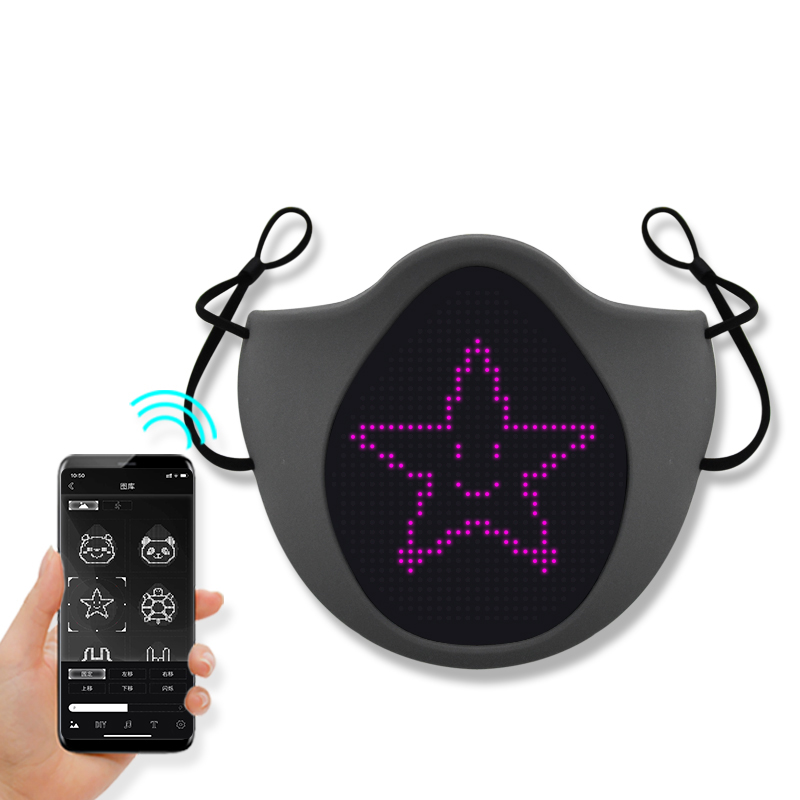 Smart LED maska na obličej jako rouška - LED ANIMACE (programování přes Smartphone iOS / Android)