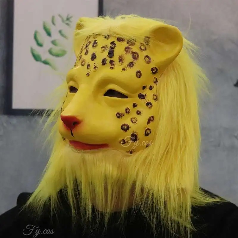 leopard silikonová maska ​​na obličej a hlavu