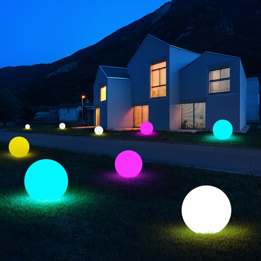 Svítící gula LED 30cm - 8 barev + Li-ion + solární panel + IP44 krytí