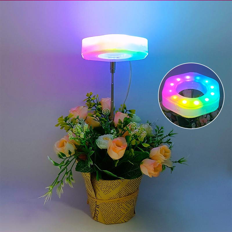 Světlo pro rostliny - pěstování rostlin - uměle led osvětlení - RGB 9W + Časovač
