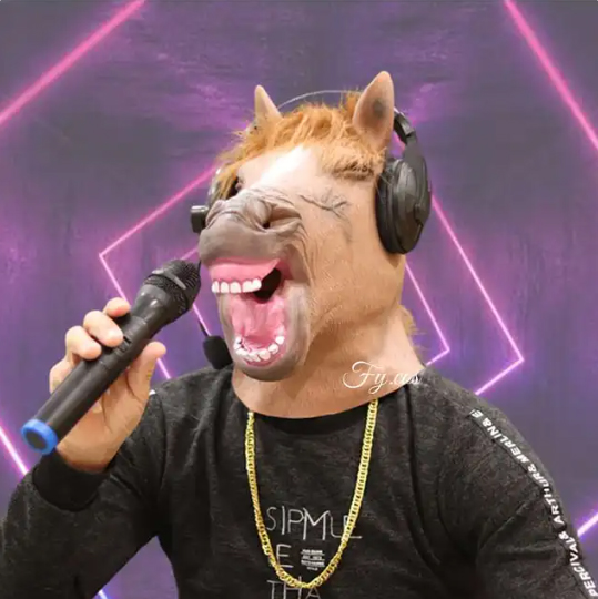 Karaoke kůň - silikonová maska na obličej pro děti i dospělé
