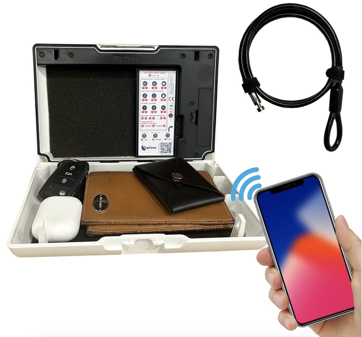 Přenosný trezor UpLock mini safe box na mobil cennosti