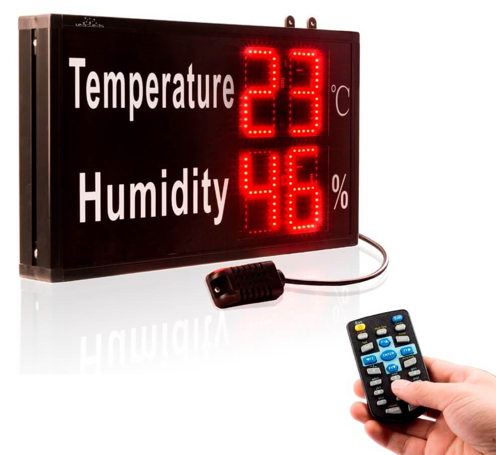 led panel s měřičem teploty a vlhkosti