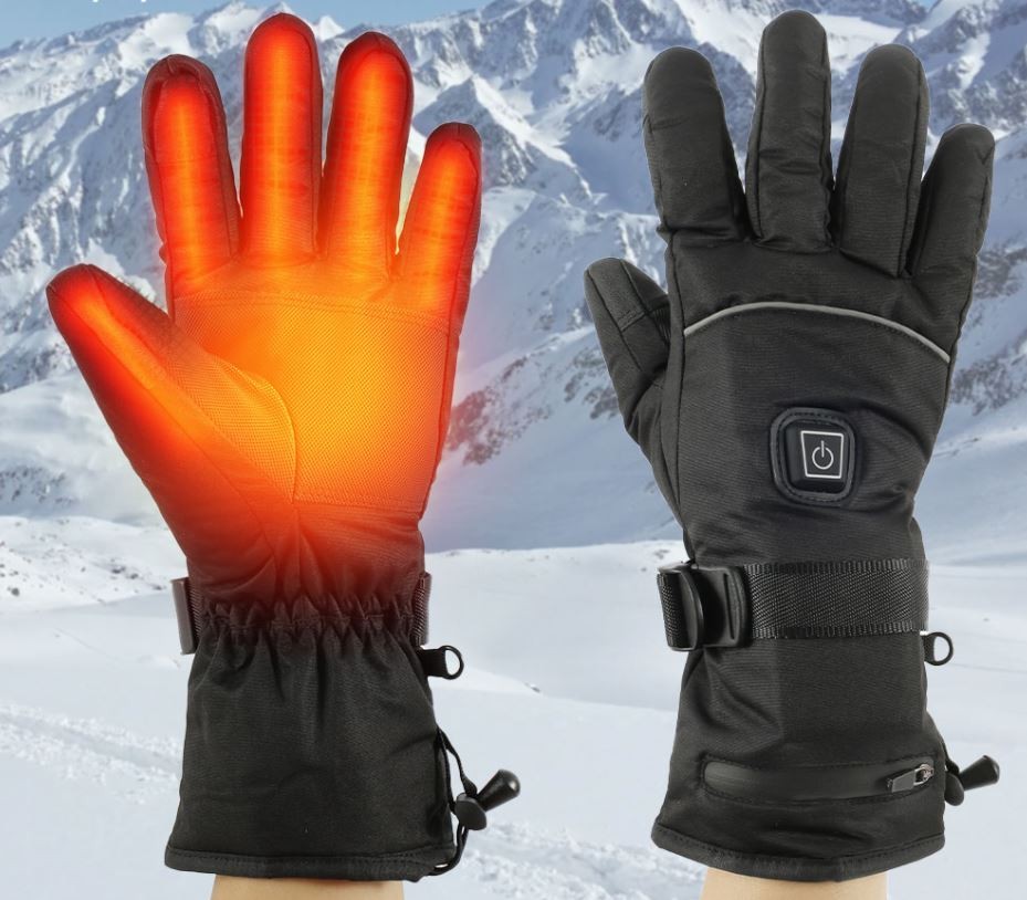 Vyhřívané rukavice na zimu (termo elektrické) s 3 úrovněmi tepla s 1800mAh baterie
