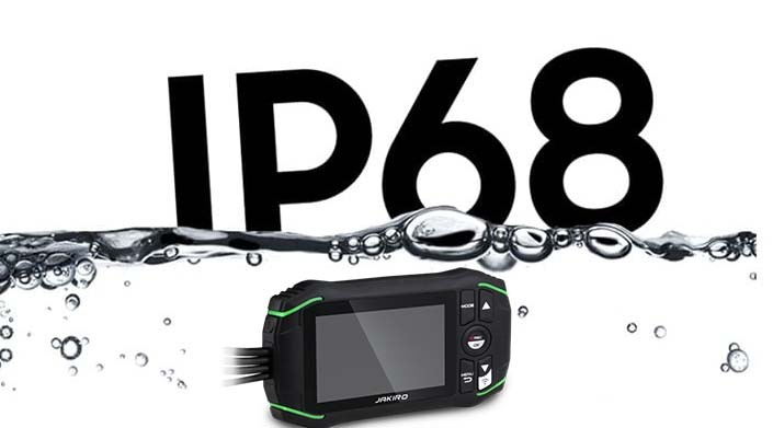IP68 ochrana - Vodotěsná + prachotěsný kamera na motorku