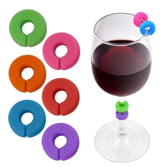 kroužky na vínové sklenice štítky barevné
