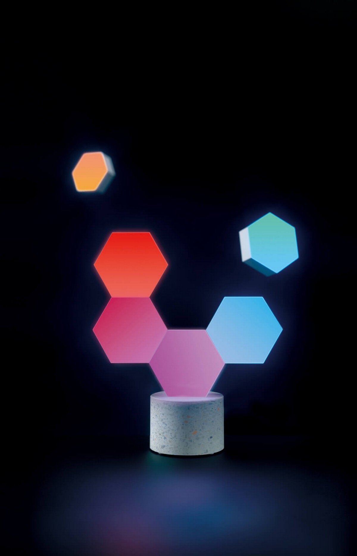 LED osvětlení hexagon interier