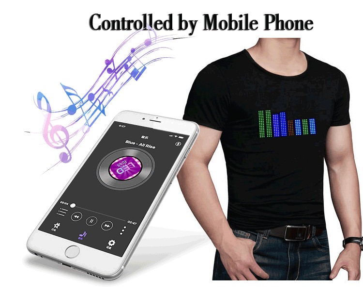 led tričko programovatelný smartphone mobilní telefon