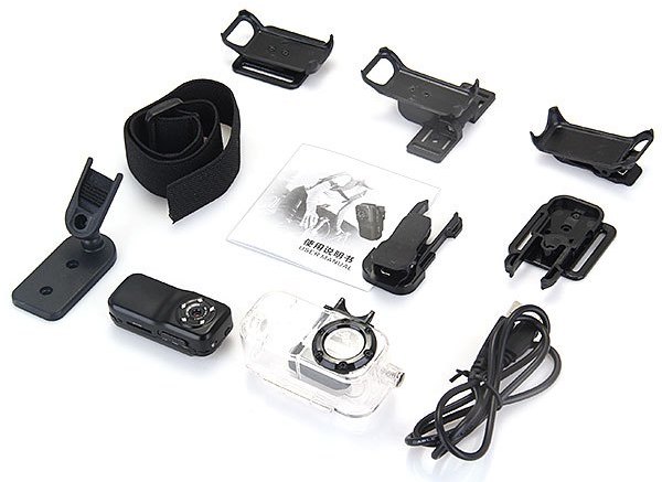 sportovní kamera s IR LED, 10m vodotěsná, multi příslušenství