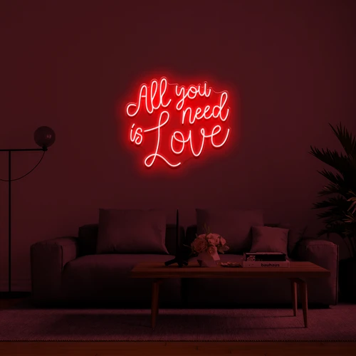Svítící LED nápis ALL YOU NEED IS LOVE