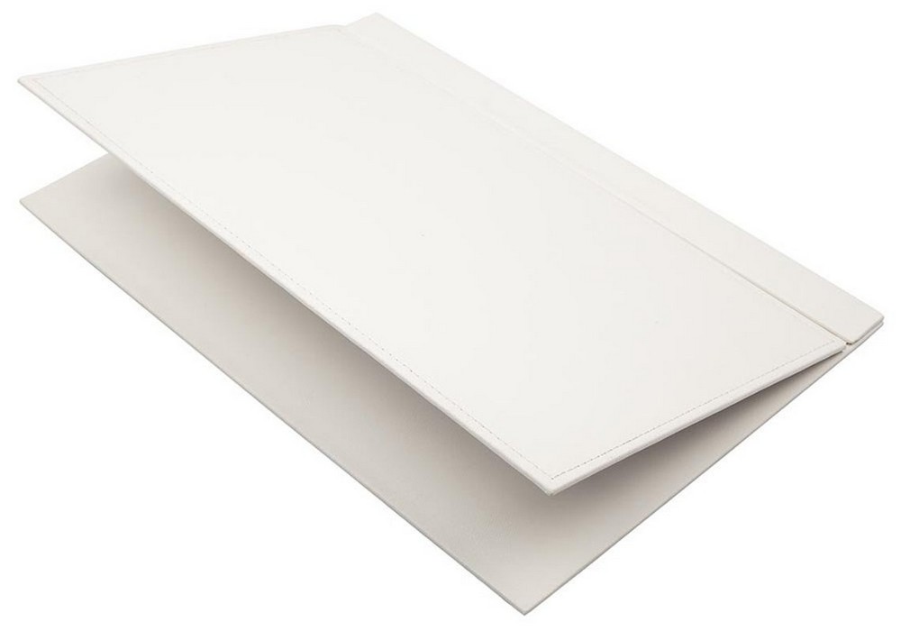 bílá kožená podložka na stůl