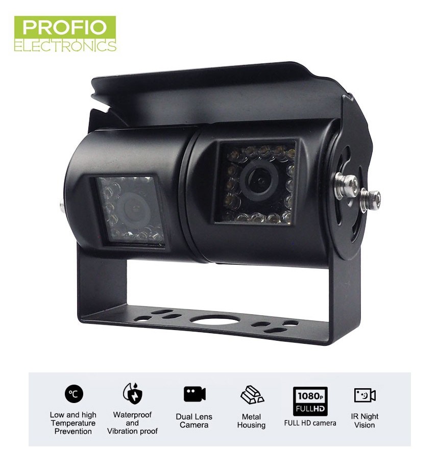 Duální kamera do auta AHD FULL HD + f3,6 a f8,0 objektiv + 24 LED noční vidění + WDR