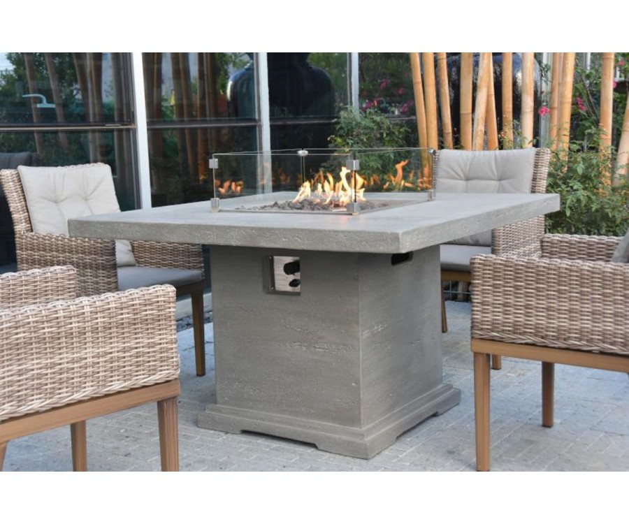 Zahradní ohniště plynové - velký luxusní stůl s ohništěm (tvar obdélník)