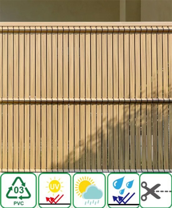 rovné PVC panely do plotu jako vypln pletiva