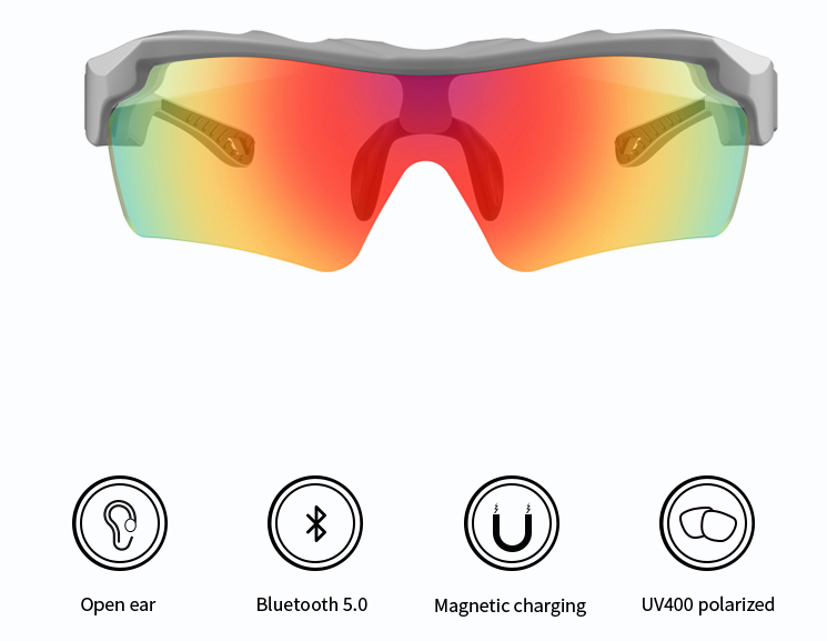 Cyklistické brýle smart s bluetooth + Reproduktory + polarizační UV400