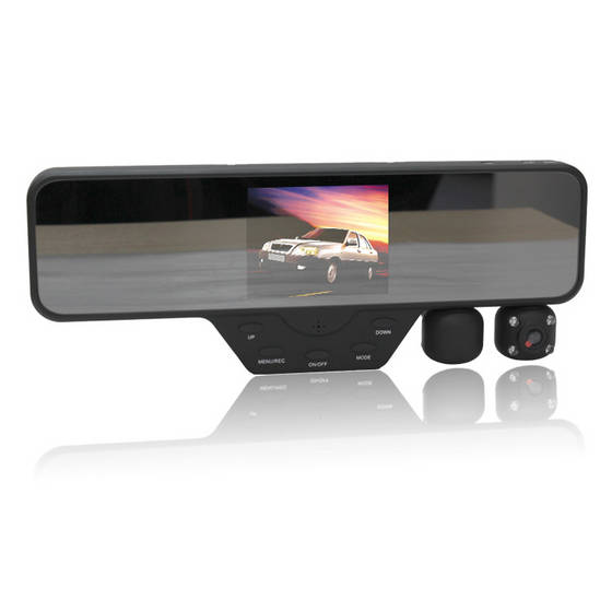 Zpětné zrcátko do auta - 2x dual kamery s FULL HD + LCD displej