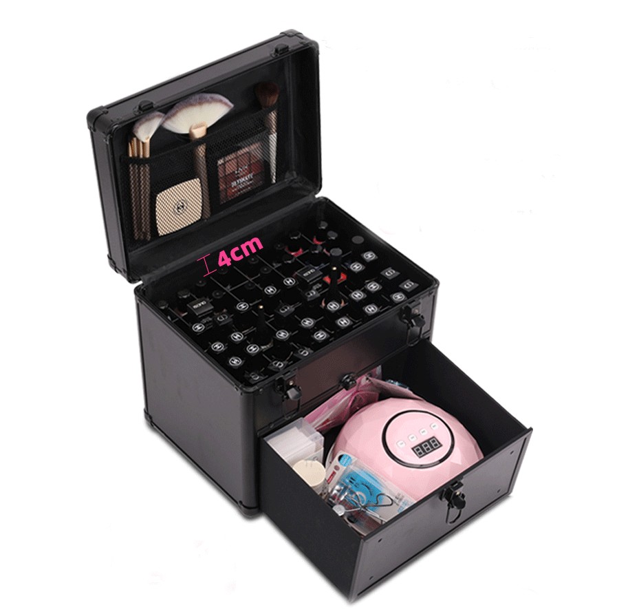 Kosmetický kufr s kosmetikou PROFESIONALNÍ kufr plný kosmetiky - ČERNÝ Hliník