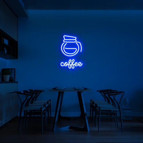 LED 3D neon logo na zeď COFFE
