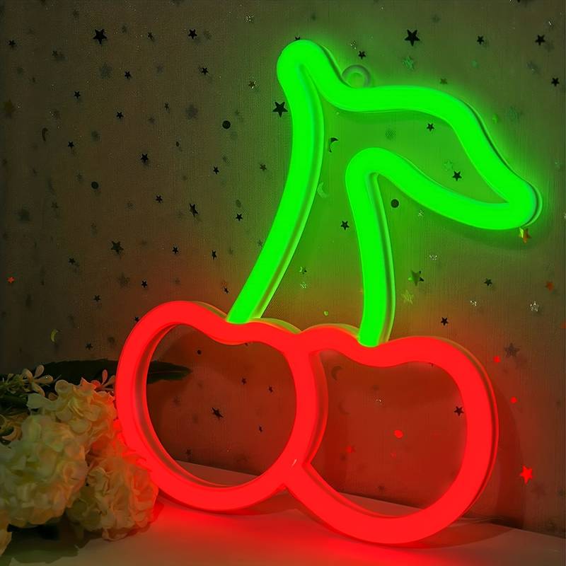 třešně světelné logo neon napis