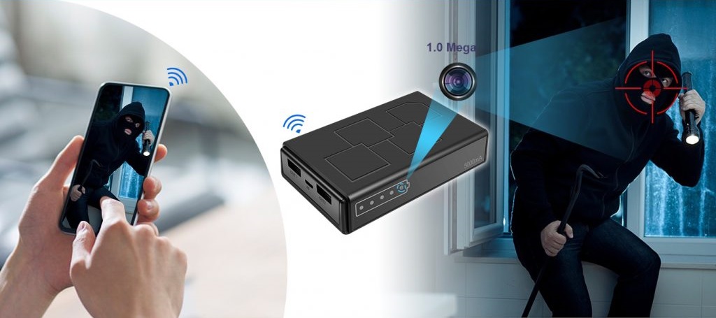 powerbank HD kamera s detekcí pohybu + alarm