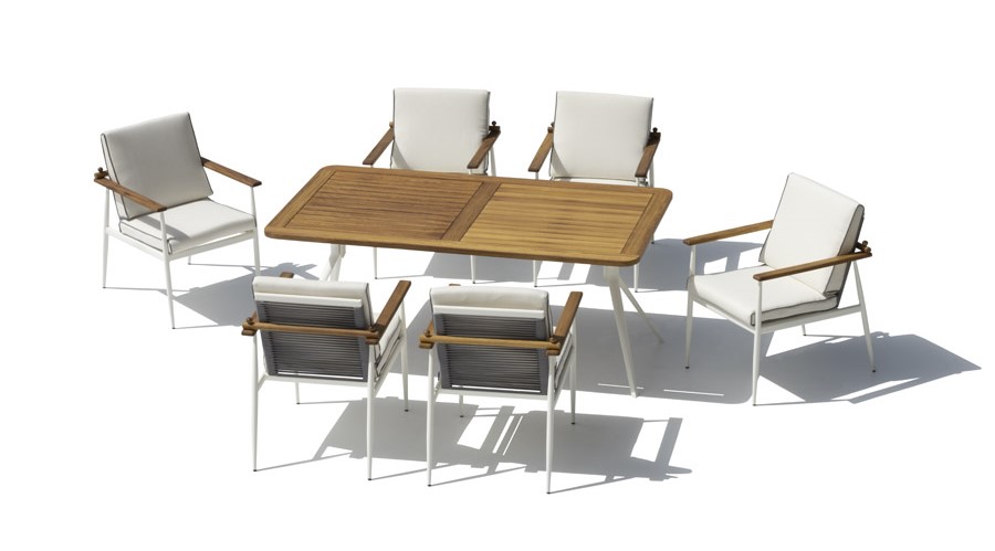 Jídelní set stol a židle - Dřevěný luxusní zahradní nábytek