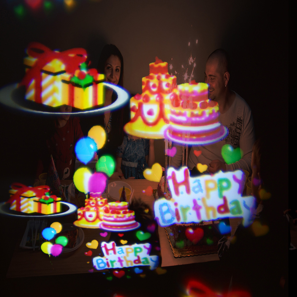 party zabavný projektor na oslavu projekce balóny happy birthday