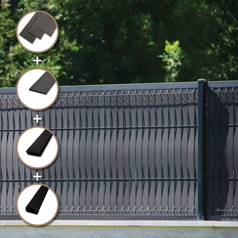 Plotové pásy vyplně PVC z plastu vertikálně do 3D plotů a panelů šířka 49mm - Antracit Šedá
