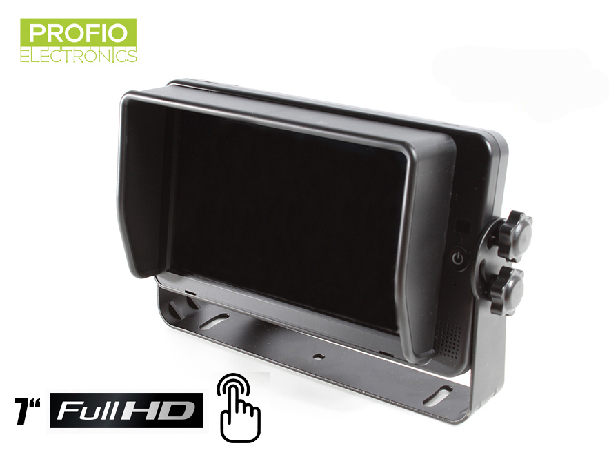 Dotykový 7 "Monitor HD pro couvací kamery + 4 FULL HD vstupy