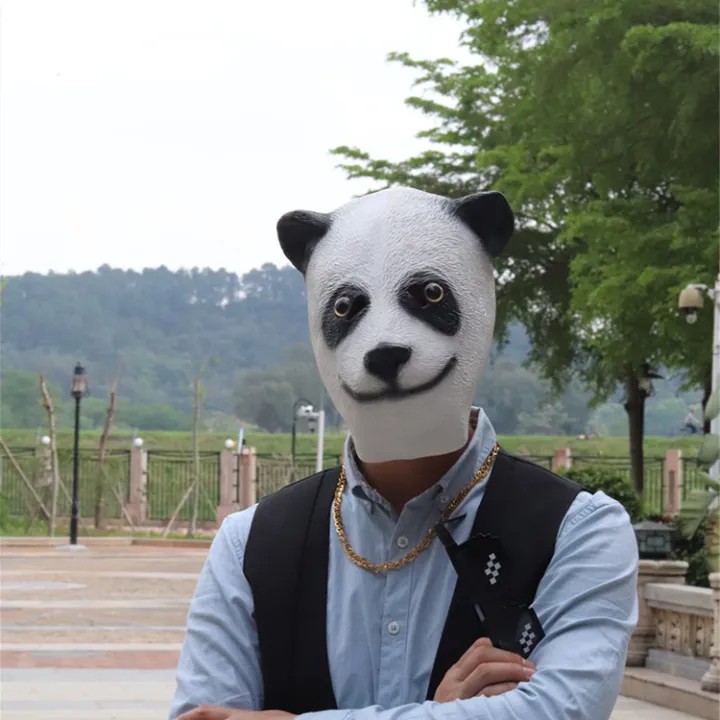 panda silikonová maska ​​tvar a hlavu