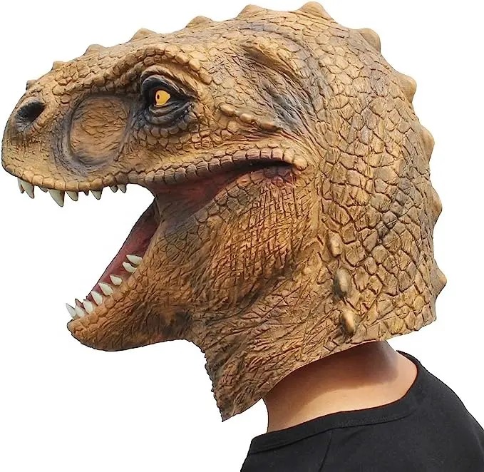 Halloweenská maska ​​silikonová dinosaurus t rex