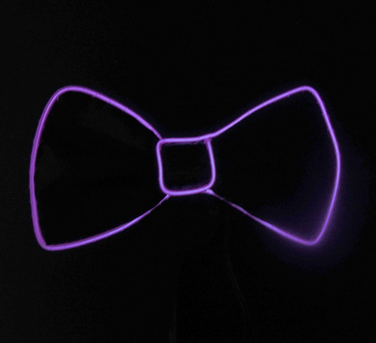 LED pánský motýlek - fialový