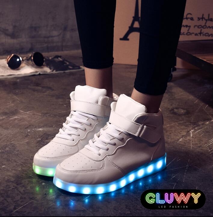 led svítící boty sneakers bílé