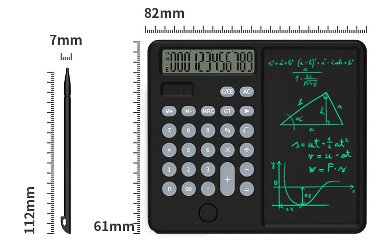 zápisník s kalkulačkou