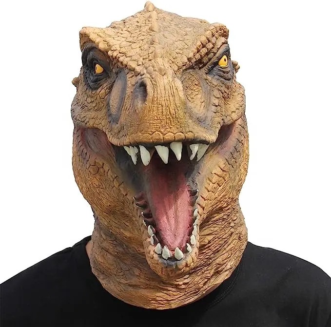silikonová maska ​​dinosaurus t-rex na tvar a hlavu