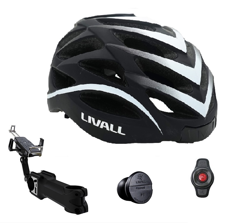 Cyklistiský set - helma na kolo Livall BH62 + multifunkční nástavec s PowerBank 5000mAh + nano snímač rychlosti