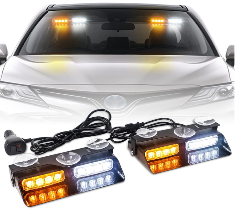 Blikající LED vystražná světla jako maják do auta (modrý, červený, bílý, žlutý, fialový)