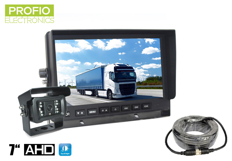AHD parkovací set LCD monitor do auta 7"+ 1x kamera s 18 IR LED