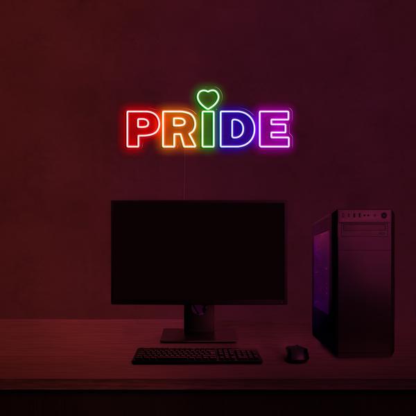3D neonový LED nápis na zeď multicolor - PRIDE