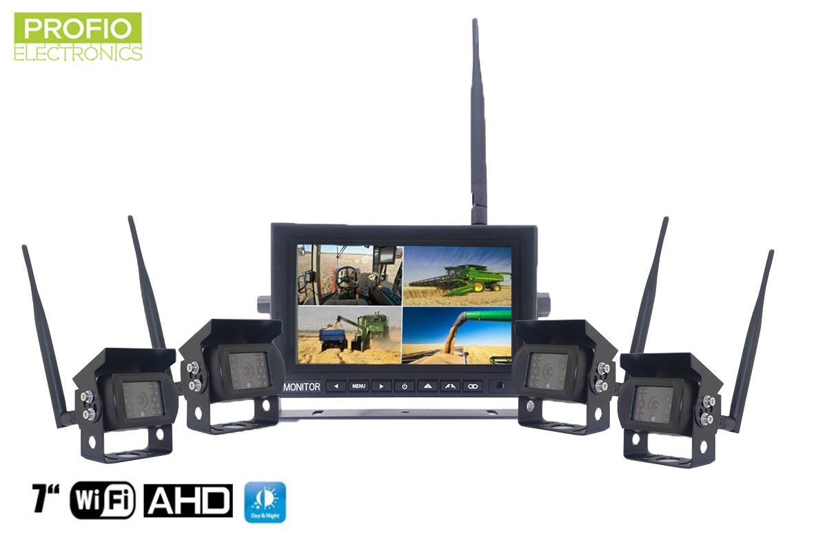 Wifi kamerový set s monitorem bezdratovy AHD Wifi SET 1x 7 "AHD monitor + 4x HD kamera