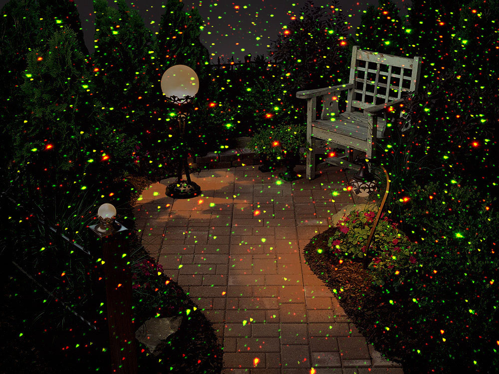 vánoční projektor barevný laser na dům projekce